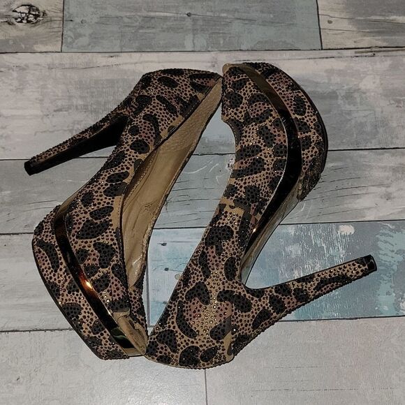 Gianni Bini Animal Print Heels sz 8 - Picture 5 of 7